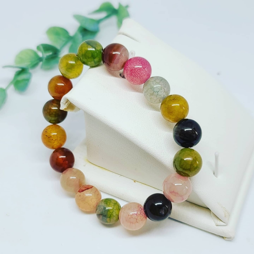 Rainbow Agate beaded bracelet 10 mm